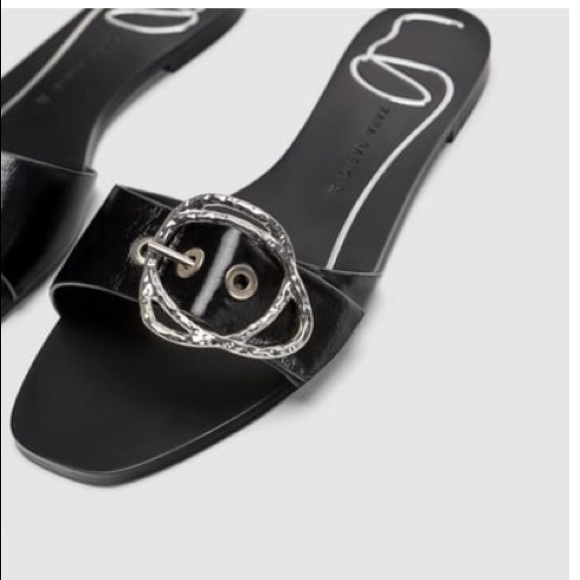 Zara Shoes - ZARA Leather Flats with buckle detail
